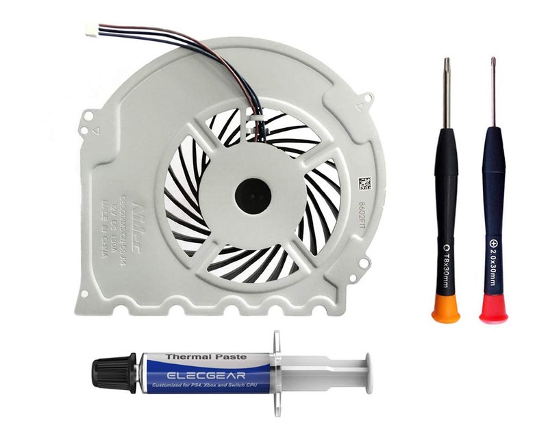ElecGear Replacement Internal Cooling Fan for PS4 Slim CUH-2xxx â€“ CPU Heatsink Cooler, Arctic MX-2 Thermal Compound Paste, TR8 Torx Security, PH00 Screwdriver Repair Tool Kit for PlayStation 4 Slim - Image 1